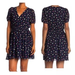 Madewell Confetti Print Retro Dress Indigo Size S